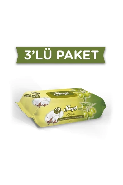 SLEEPY Sleepy Zeytinyağlı Islak Havlu 90'lı x 3'lü Paket - 270 Yaprak ürün görseli