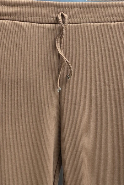 Kadın Tesettür Giyim Büyük Beden Fitilli Örme Pantolon - Resim 12