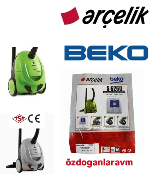 Arçelik Beko S 6260 BKS 1330 Toz Torbası 5 Adet ürün görseli
