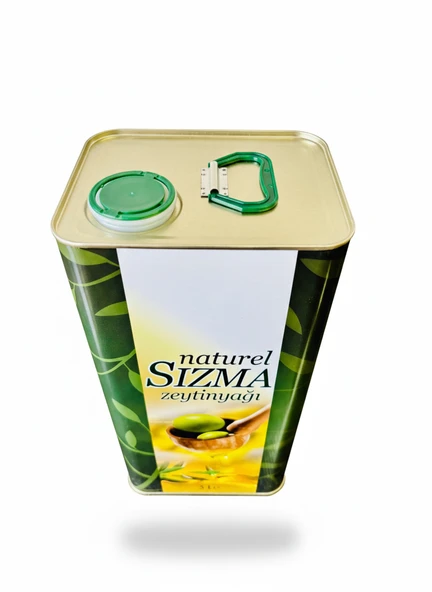 5 Lt Baskılı 11 Adet Boş Zeytinyağ - Yağ Tenekesi Kapaklı Kulplu - 2