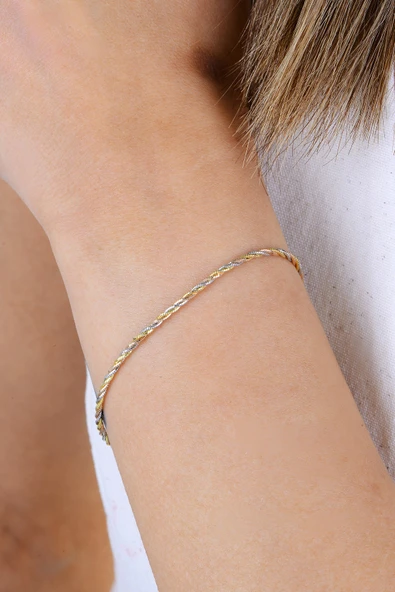 Gümüş altın rose ve rodyumlu renkli italyan bileklik SGTL12942RENKLI ürün görseli