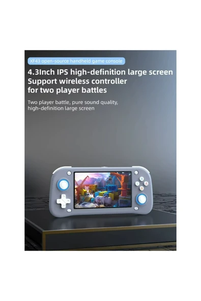 AteşTech XF43 Retro Oyun Konsolu 4.3 inç IPS Ekran 64 GB Kart 18000 Oyun EmuELEC 3000 mAh - Resim 11