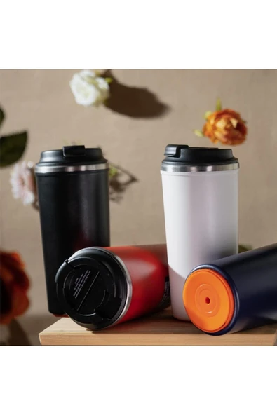 Thermohis 5360 Devrilmez Çelik Termos Bardak LACİVERT - Resim 2