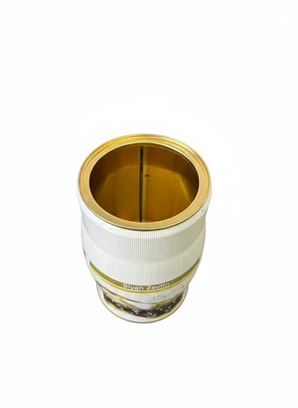 1 Kg Baskılı 9 Adet Boş Zeytin Tenekesi Kapaklı - 2
