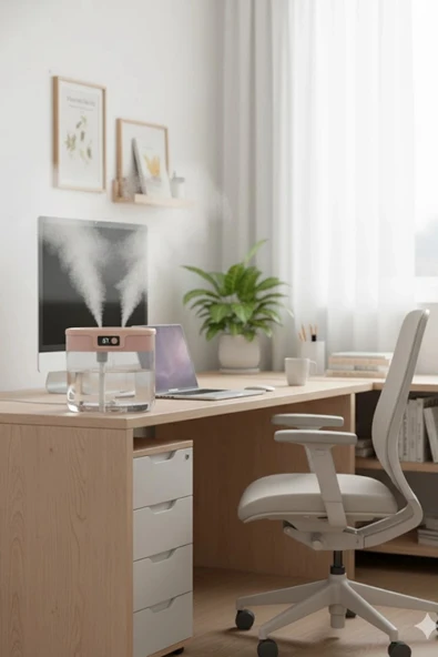 Blic Bhw-13 Pembe Digital Çift Sprey Hava Nemlendirici 1.5 Litre Kapasiteli, Ultrasonik Soğuk Buhar Makinesi ve Gece Lam - 3