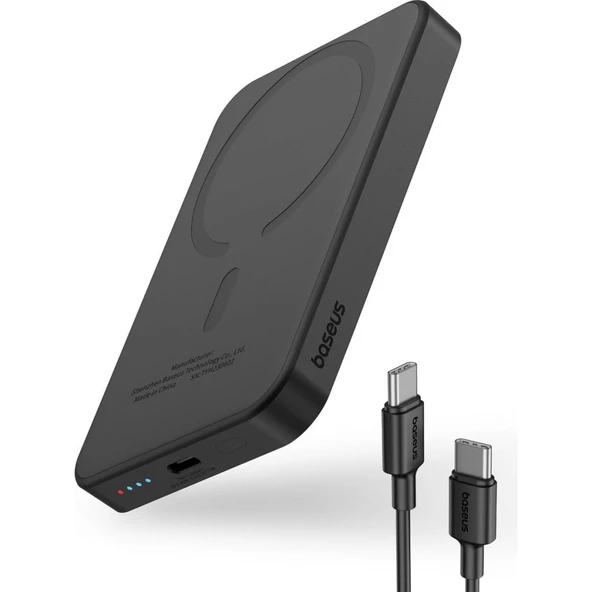 Baseus Mgsafe Mini 20W 5.000 Mah Kablosuz Şarjlı Powerbank Siyah - Resim 3