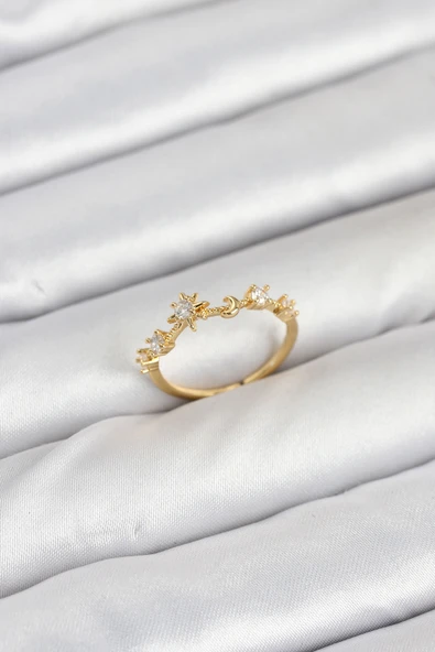 Pirinç Gold Renk Manifest Kadın Yüzük - TJ-BYK3890