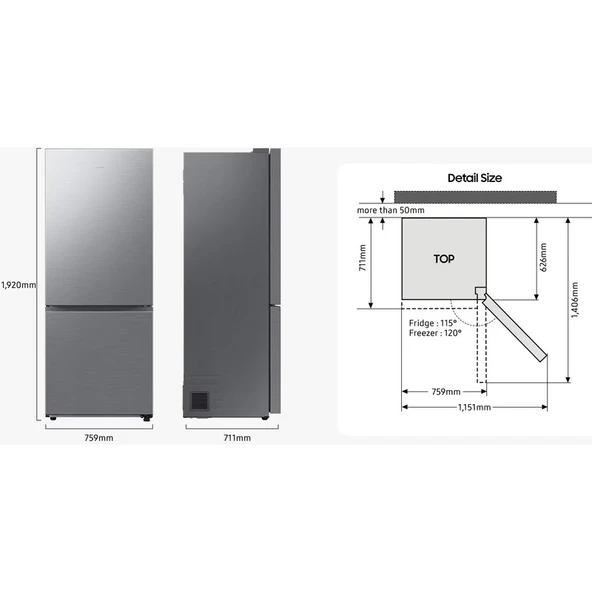 Samsung RB50DG601EWW 508 Litre Beyaz Alttan Donduruculu Buzdolabı - 6