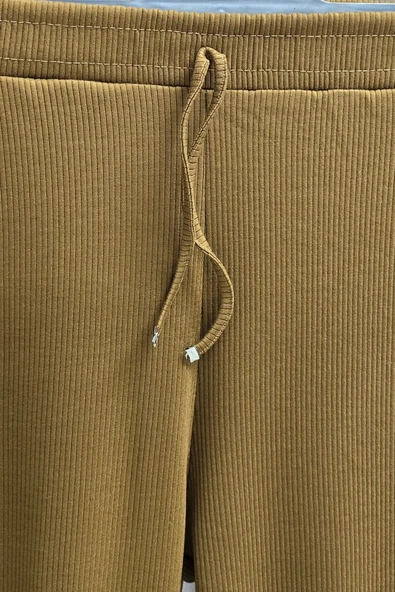 Kadın Tesettür Giyim Büyük Beden Fitilli Örme Pantolon - Resim 4