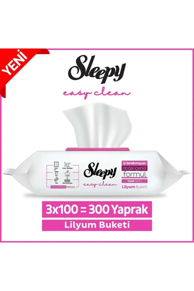 SLEEPY Sleepy Easy Clean Lilyum Buketi Yüzey Temizlik Havlusu&mendili 3x100 (300 YAPRAK) ürün görseli
