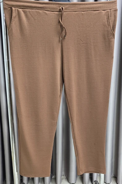 Kadın Tesettür Giyim Büyük Beden Fitilli Örme Pantolon - Resim 11