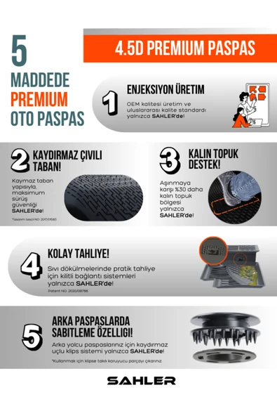 Sahler Opel Frontera MHEV 2025 Ve Sonrası 4.5D Havuzlu Paspas Siyah - Resim 2