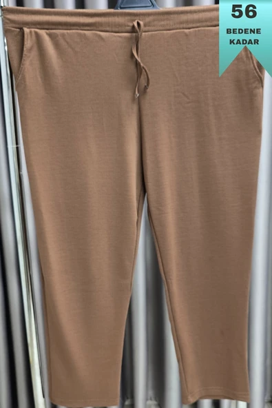 Kadın Tesettür Giyim Büyük Beden Fitilli Örme Pantolon - Resim 10