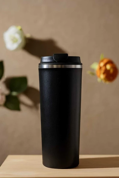 Thermohis 5360 Devrilmez Çelik Termos Bardak SİYAH ürün görseli