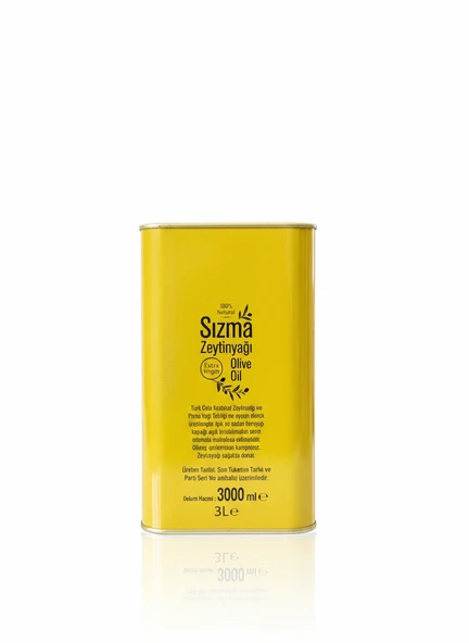 3 Lt Baskılı 6 Adet Boş Zeytinyağ - Yağ Tenekesi Kapaklı Kulplu - 3