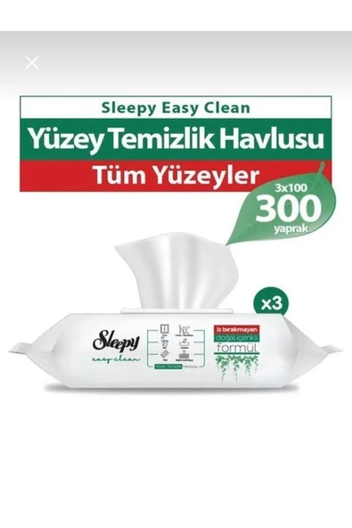 SLEEPY Sleepy Easy Clean Yüzey Tem. Havlusu 100 x3 Adet - Resim 2