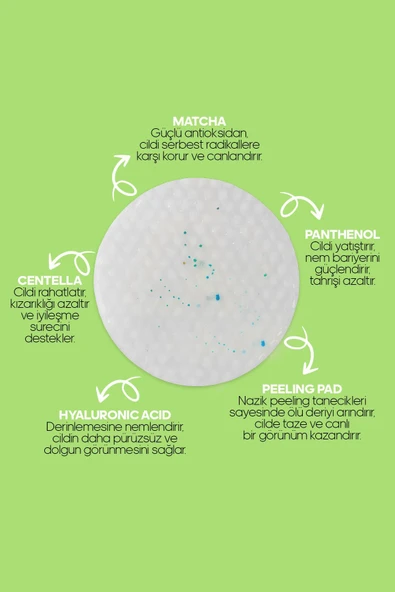 WEMARA MATCHA ZEN PEELING TONIC 40 LI PAD 100 ML - Resim 2