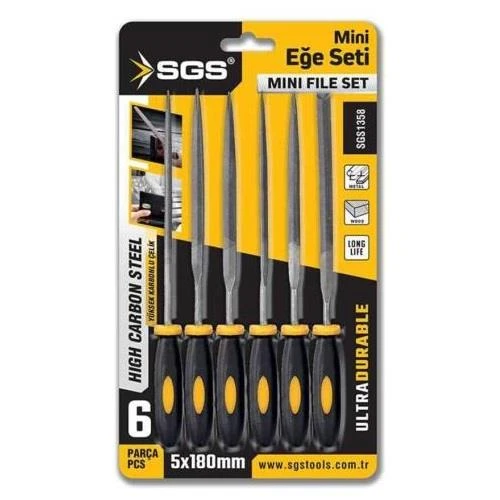 SGS 6 Parça Mini Eğe Seti 5x180mm - Resim 3