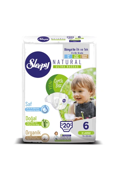 SLEEPY Sleepy Natural Bebek Bezi Jumbo 6 Beden 15-25 Kg 20 Adet - Resim 2