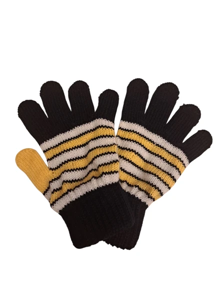 Kışlık Erkek Çocuk Eldiveni Sarı Lacivert 4-8 Yaş ürün görseli 1