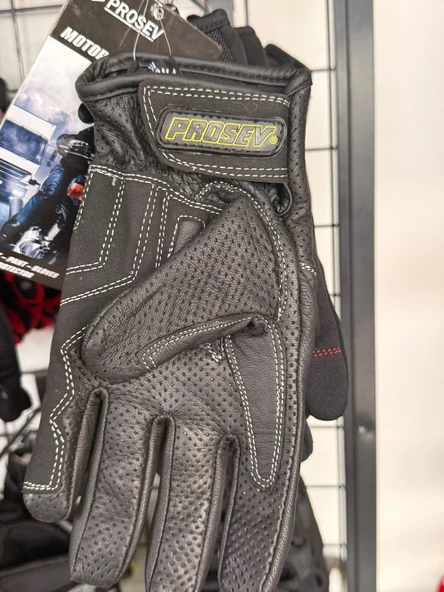 PROSEV DERİ GLOVE 027 MOTORCU ELDİVENİ SARI SIYAH - 4