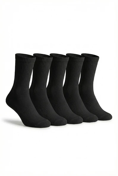 Kadın Siyah Pamuklu Soket Çorap 5’li Paket ürün görseli