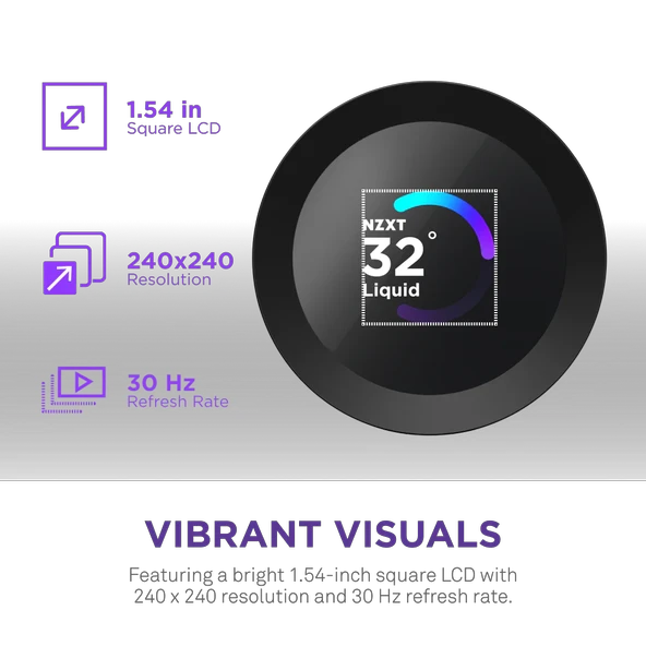 NZXT Kraken Plus 360 AIO LCD 360mm Siyah Sıvı İşlemci Soğutucusu RL-KN360-B2 - Resim 4