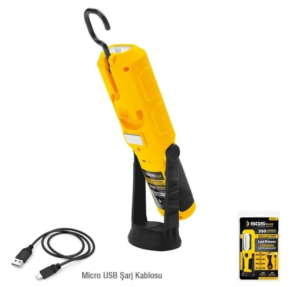 SGS 5054 Şarj Edilebilir Led Fener 350 Lümen - Resim 2