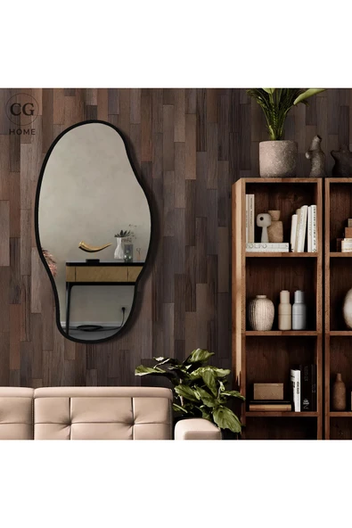 CG HOME Asimetrik Ayna, Konsol Aynası, Dresuar Aynası, Tuvalet Aynası, Salon Aynası 90X50 cm - Resim 2