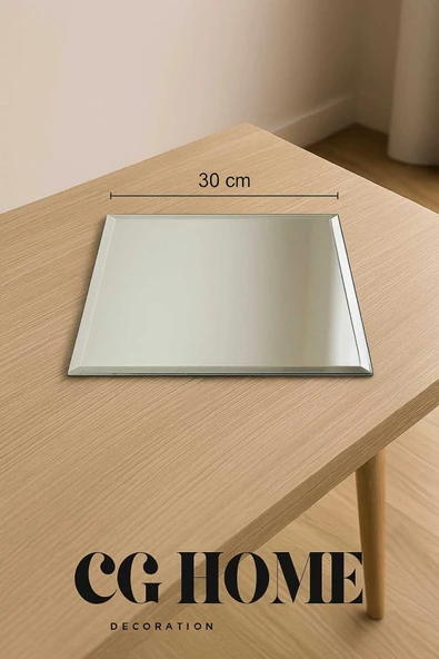 CG HOME Masa Üstü Ayna Bizoteli Ayna Aynalı Supla Kare Ayna 30X30 CM Bizoteli Ayna Şişecam Ayna - Resim 2