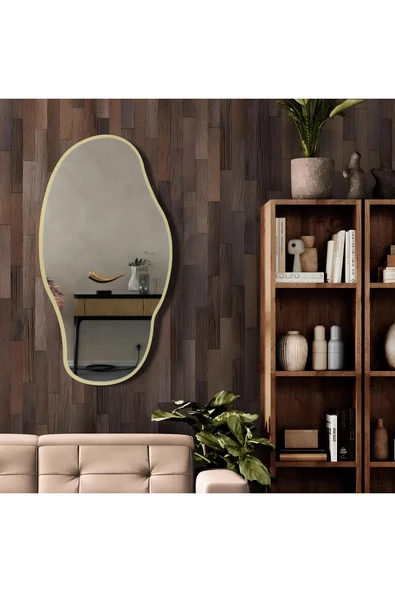 CG HOME Asimetrik Ayna, Konsol Aynası, Dresuar Aynası, Tuvalet Aynası, Boy Aynası 120x65 CM - Resim 3