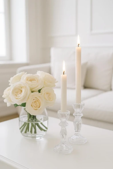 2’li Kristal Cam Şamdan Seti - Resim 2