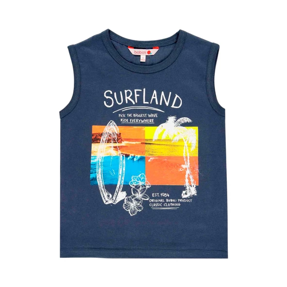 Erkek Çocuk Yaz Temalı Atlet Lacivert 839178 ürün görseli