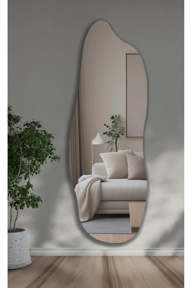 CG HOME Meli Boy Aynası, Asimetrik Ayna, Boy Aynası, Asimetrik Boyayna, Duvar Aynası - Resim 2