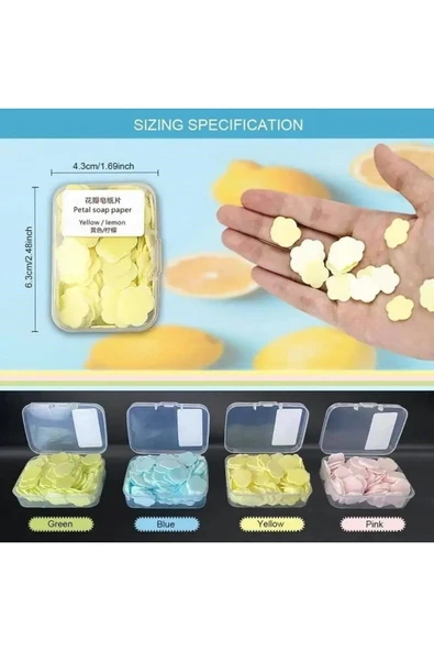 Pratik Hijyenik Çözüm 4 Adet Renkli Kağıt Sabun Kutusu 400 Yaprak Kokulu Tek Kullanımlık El Sabunu - Resim 4