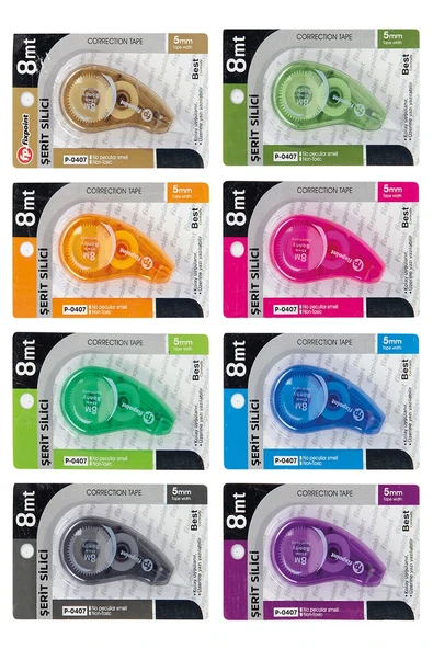 Şerit Daksil 5mmx8 Metre 8 Adet Şerit Düzeltici Fixpoint Şerit Silici Yazı Silici Büro Ofis Okul