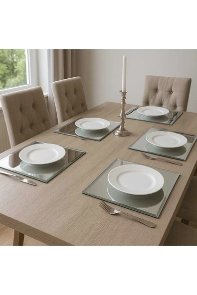 CG HOME Masa Üstü Ayna Bizoteli Ayna Aynalı Supla Kare Ayna 30X30 CM Bizoteli Ayna Şişecam Ayna ürün görseli