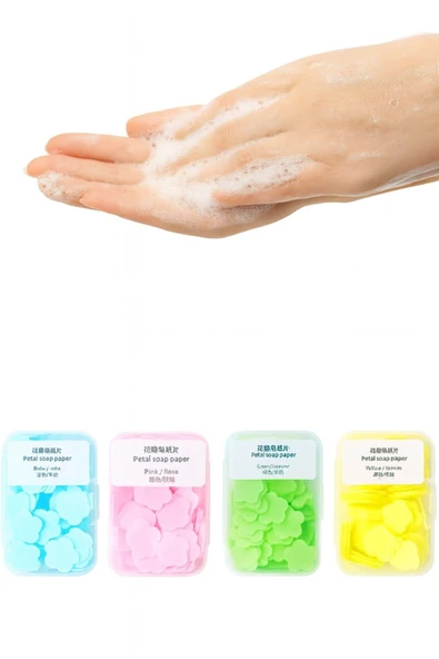 Pratik Hijyenik Çözüm 5 Adet Renkli Kağıt Sabun Kutusu 500 Yaprak Kokulu Tek Kullanımlık El Sabunu - Resim 6