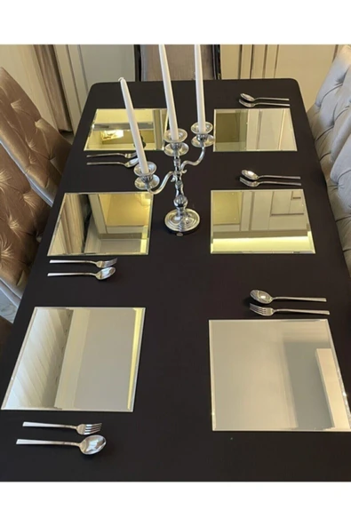 CG HOME Masa Üstü Ayna Bizoteli Ayna Aynalı Supla Kare Ayna 30X30 CM Bizoteli Ayna Şişecam Ayna - Resim 5