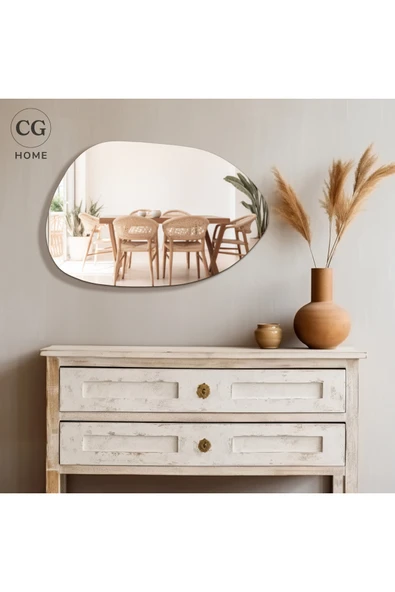 CG HOME Asimetrik Model Ayna, Çerçevesiz Ayna, Duvar Aynası, Konsol Aynası - Resim 3