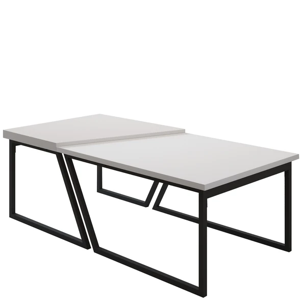 Verona İkili Orta Sehpa – Modern Tasarım Metal Ayaklı Sehpa Seti - 4