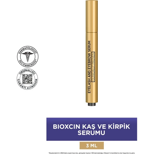Bioxcin Kaş Kirpik Serumu - Kolajen Hyaluronik Asit Hint Yağı Keratin Peptidleri B5 Biocomplex B11 - Resim 2