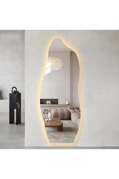 CG HOME Boy Aynası Ledli, Asimetrik Ayna, Boy Aynası, Ledli Ayna, Duvar Aynası, Günışığı Led - Resim 3