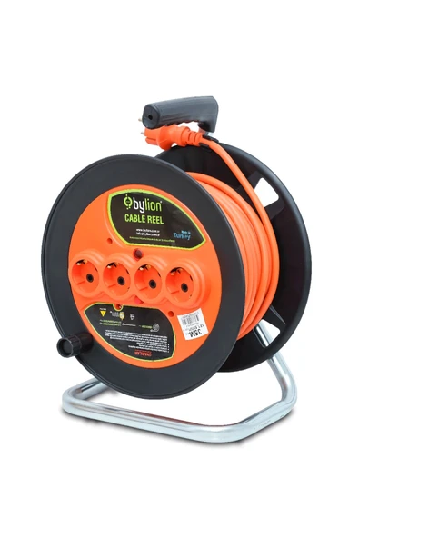 BYLION PMK-20325-F PLS BOBİN Ã˜280 IP20 F TYPE (SCHUKO) 3G2,5 20M TURUNCU KABLO ürün görseli 1