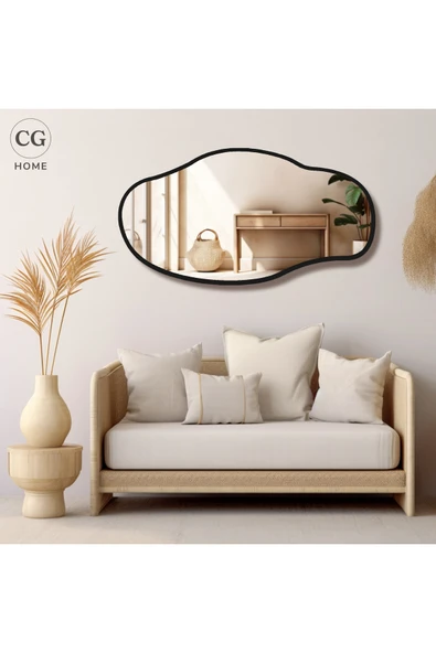 CG HOME Asimetrik Ayna, Konsol Aynası, Dresuar Aynası, Tuvalet Aynası, Salon Aynası 90X50 cm - Resim 3