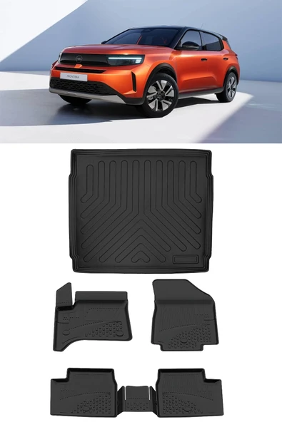 Sahler Opel Frontera Hybrit 2025 ve Sonrası 4.5D Paspas 3D Rizline Alt Bagaj Havuzu ürün görseli