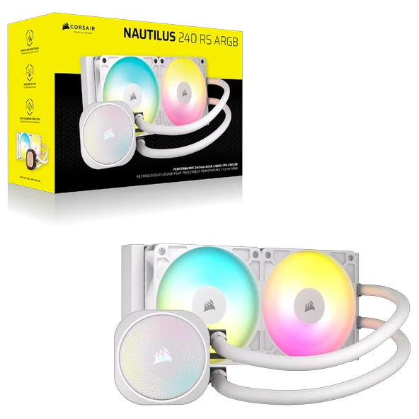CORSAIR NAUTILUS 240 RS ARGB 240mm Beyaz İşlemci Sıvı Soğutucu CW-9060094-WW - Resim 5