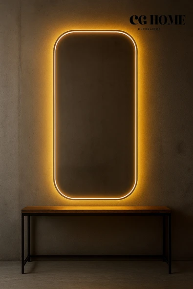 CG HOME Lara Ledli Ayna, Ledli Boy Aynası, Konsol Aynası, Duvar Aynası, Holl Aynası, Dresuar Aynası - Resim 3