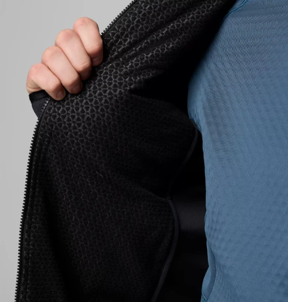 Columbia Arctic Crest™ Hybrid Full Zip Siyah Erkek Uzun Kollu T-Shirt AE3907-010 - Resim 6