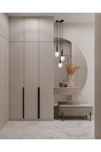 CG HOME Dekoratif D Model Duvar Aynası - Yatay & Dikey Kullanım - Yarımay Ayna - Şık Tasarım - Tam Boy Ayna - Resim 3